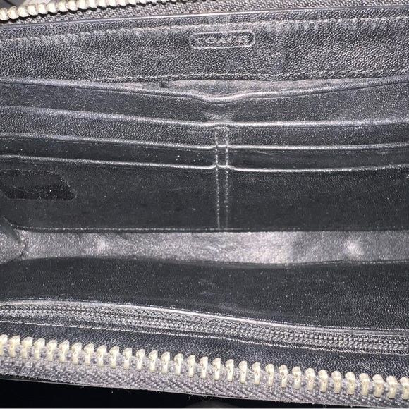 Coach Poppy Purple Tartan Plaid Zip Around Wallet Clutch - Picture 4 of 4